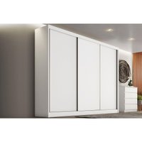 Guarda Roupas 3 Portas de Correr e 4 Gavetas Diamond/Londres Plus Neve - Novo Horizonte