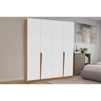 Guarda Roupa 4 Portas e 4 Gavetas Porto Freijo/Branco - Politorno