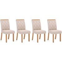 Kit 4 Cadeiras de Cozinha Vita 4 Uni Nature/Suede Light Linho - Henn