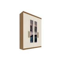 Guarda Roupa Casal 4 Portas (2 c/ Espelho) e 2 Gavetas PH 1714 Carvalho Vermontt/Off White - Herval