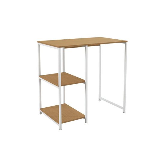 Bar de Sala Jantar Industrial LI044 c/ 2 Prateleiras Canela/Branco - Kappesberg