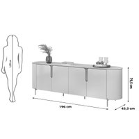 Buffet de Sala Jantar Cleo c/ 4 Portas Off White - DJ Móveis