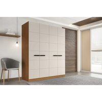 Guarda Roupa 4 Portas e 4 Gavetas Lisboa Freijo/Creme - Politorno