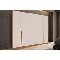 Guarda Roupa Casal 6 Portas e 4 Gavetas Porto Freijo/Creme - Politorno