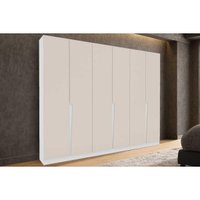 Guarda Roupa 6 Portas e 4 Gavetas Porto Branco/Creme - Politorno