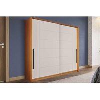 Guarda Roupa 2 Portas de Correr e 2 Gavetas Lisboa Freijo/Creme - Politorno