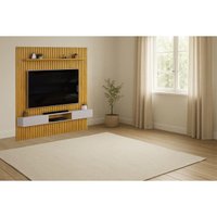 Rack Bancada c/ Painel p/ TV Trento 250x240cm Cedro/Bali - DJ Móveis