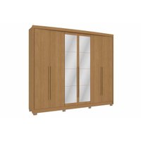 Guarda Roupa Casal 6 Portas (2 c/ Espelho) e 6 Gavetas CB01N566 Nogueira/Macadamia - Kappesberg