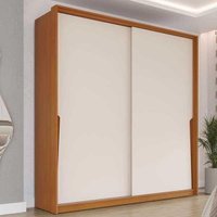 Guarda Roupas 2 Portas de Correr e 2 Gavetas Porto Freijo/Creme - Politorno