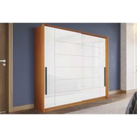 Guarda Roupa Casal 2 Portas de Correr e 2 Gavetas Lisboa Freijo/Branco - Politorno