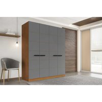 Guarda Roupa 4 Portas e 4 Gavetas Lisboa Freijo/Cinza - Politorno