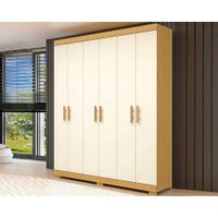 Guarda Roupa 6 Portas e 2 Gavetas Lana Nature/Off White - ACP