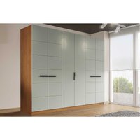 Guarda Roupa 6 Portas e 4 Gavetas Lisboa Freijo/Verde - Politorno