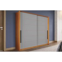 Guarda Roupa 2 Portas de Correr e 2 Gavetas Lisboa Freijo/Cinza - Politorno
