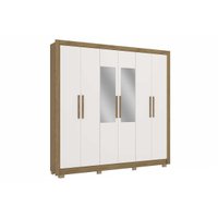 Guarda Roupa Casal 6 Portas (2 c/ Espelho) e 2 Gavetas CB01M569 Canela - Kappesberg