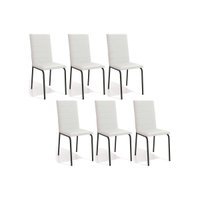 Kit 6 Cadeiras Sala Jantar Amsterdã C091PRF Aço 6 Un Preto/ano Branco - Kappesberg