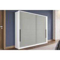Guarda Roupa Casal 2 Portas de Correr e 2 Gavetas Lisboa Branco/Verde - Politorno
