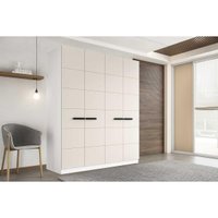 Guarda Roupa 4 Portas e 4 Gavetas Lisboa Branco/Creme - Politorno