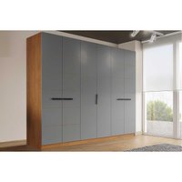 Guarda Roupa Casal 6 Portas e 4 Gavetas Lisboa Freijo/Cinza - Politorno