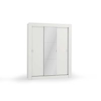 Guarda Roupa Solteiro 3 Portas de Correr (1 c/ Espelho) H563 Branco - Kappesberg