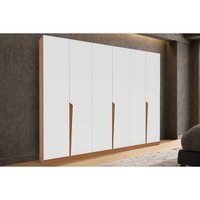 Guarda Roupa 6 Portas e 4 Gavetas Porto Freijo/Branco - Politorno
