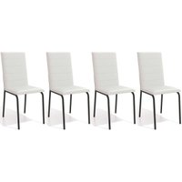 Kit 4 Cadeiras Sala Jantar Amsterdã C091PRF Aço 4 Un Preto/ano Branco - Kappesberg