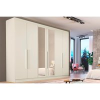 Guarda Roupa 6 Portas (2 c/ Espelho) e 6 Gavetas Oslo Off White - Europa