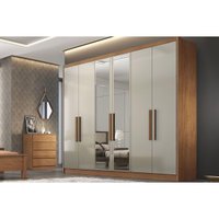 Guarda Roupa 6 Portas (2 c/ Espelho) e 8 Gavetas Rizon/Linea Plus Cumaru/Fendi 25 - Novo Horizonte