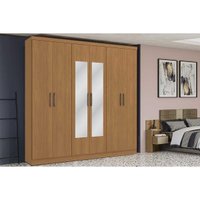 Guarda Roupa Casal 6 Portas (2 c/ Espelho) e 3 Gavetas J559 Canela - Kappesberg