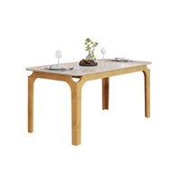 Mesa de Sala Jantar Marina c/ Tampo Madeirado c/ Vidro Curvo 160x80cm Cedro/Off White - DJ Móveis