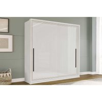 Guarda Roupa Casal 2 Portas de Correr (1 c/ espelho) e 2 Gavetas Valência Branco - Politorno