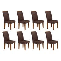 Kit 8 Cadeiras Sala Jantar Lunara 8 Un Imbuia-Capuccino/Suede Capuccino - Rufato