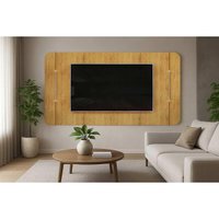 Painel Quarto p/ TV até 75 Pol Areta 218x132cm Cedro - DJ Móveis