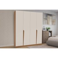 Guarda Roupa Casal 4 Portas e 4 Gavetas Porto Freijo/Creme - Politorno