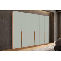 Guarda Roupa 6 Portas e 4 Gavetas Porto Freijo/Verde - Politorno