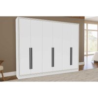 Guarda Roupa Casal 6 Portas e 4 Gavetas Valência Branco - Politorno