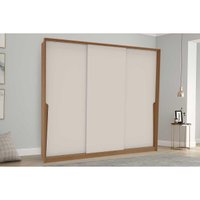 Guarda Roupa Casal 3 Portas de Correr e 4 Gavetas Porto Freijo/Creme - Politorno
