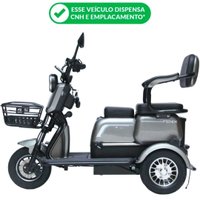 Triciclo Elétrico 750W Fenix Grafite Tração Reduzida Freio no Pé - Não Precisa de CNH