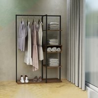 Guard-Roupa Closet Industrial UrbnFlex Preto e Mel 104 cm