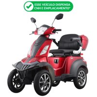 Quadriciclo Elétrico Scooter E-Cross 1000W 60V Alarme Bagageiro Vermelho Duos