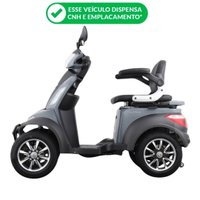 Quadriciclo Elétrico Scooter E-Cross 1000W 60V Alarme Bagageiro Cinza Duos