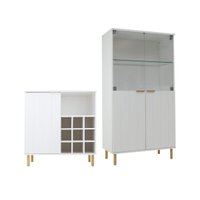 Aparador Bar Adega + Cristaleira Ditália R-633 E-964 cor:branco
