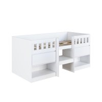 Cama Alta com Portas 80 Ilha Bela Branco