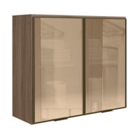 Armario Aereo 2 Portas Vidro MDF 80 cm Kali 1221162 Carvalho Toq Nicioli