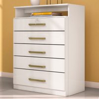 Cômoda Manila 5 Gavetas Branco - Pnr Móveis