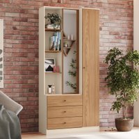 Armário Multiuso Doha Com 1 Porta 3 Gavetas com Nichos decorativos