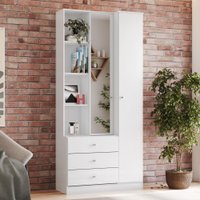 Armário Multiuso Doha 1 Porta 3 Gavetas com Nichos decorativos - Branco