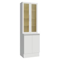 Kit Balcão + Cristaleira 60 cm Branco Smart Madesa