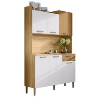 Kit Cozinha 6P 2G 122 cm Genova Freijo Supremo Cp Ripado Freijo KTP