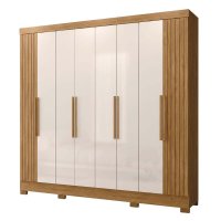 Guarda Roupas Casal Ripado 8 Portas 4 Gavetas Diamante Moval